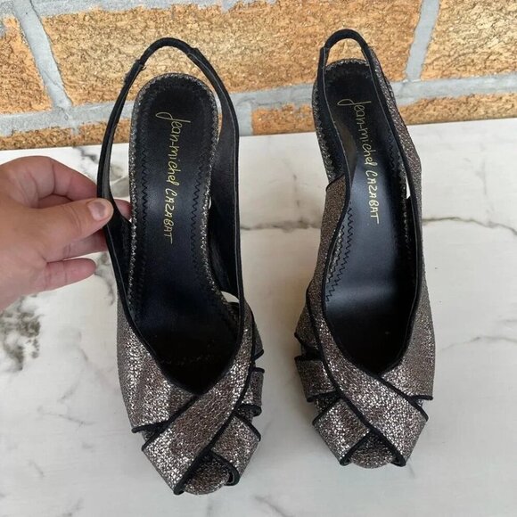 Jean Michel Cazabat Copper Sparkle Slingback Heels size 9.5 - Picture 2 of 11